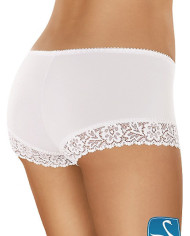 Baltos medvilninės trumpikės su nėriniais