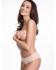 Smėlio spalvos lazeriu kirptos kelnaitės