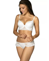 Baltos šortų tipo kelnaitės su raukiniais