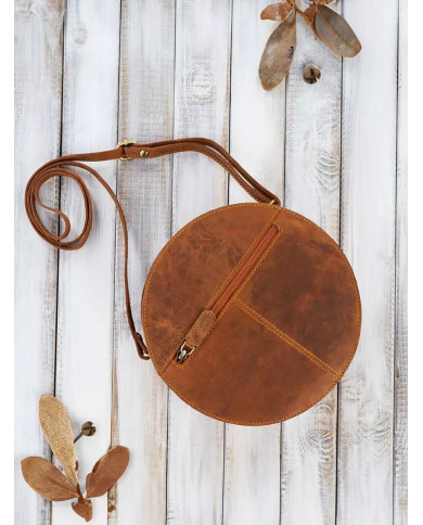 Apvali moteriška rankinė „Paolo Peruzzi“ iš natūralios odos