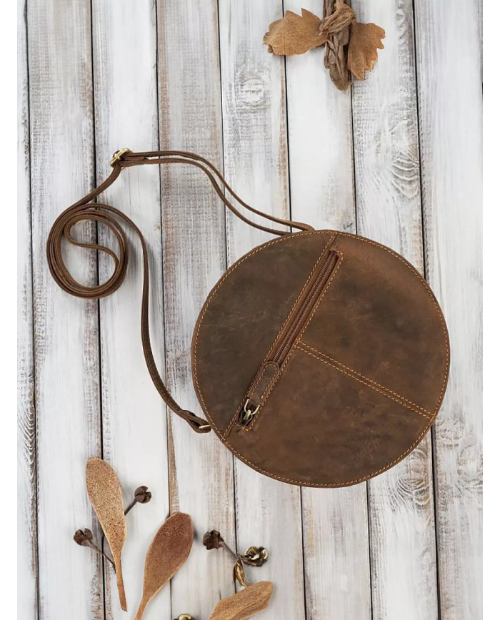 Apvali moteriška rankinė iš natūralios odos „Paolo Peruzzi“