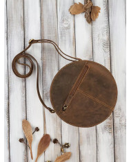 Apvali moteriška rankinė iš natūralios odos „Paolo Peruzzi“