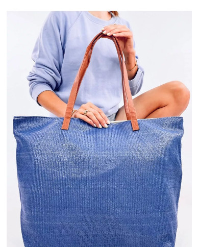 Didelė mėlyna moteriška paplūdimio rankinė