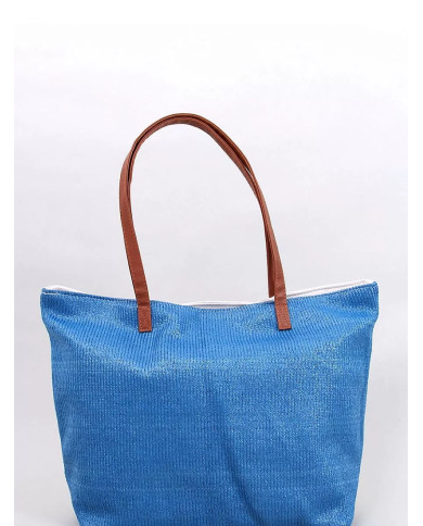 Didelė mėlyna moteriška paplūdimio rankinė