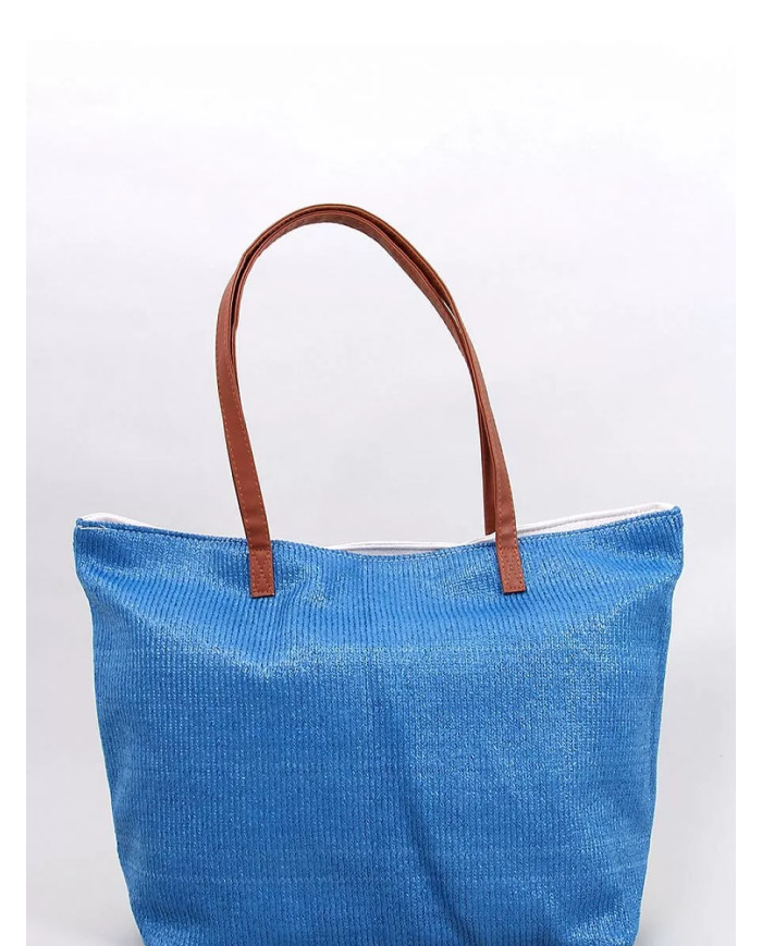 Didelė mėlyna moteriška paplūdimio rankinė