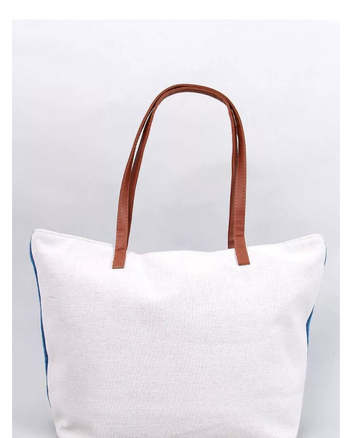 Didelė mėlyna moteriška paplūdimio rankinė