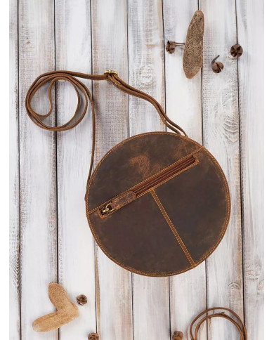 Apvali ruda sendintos odos rankinė su reguliuojamu dirželiu