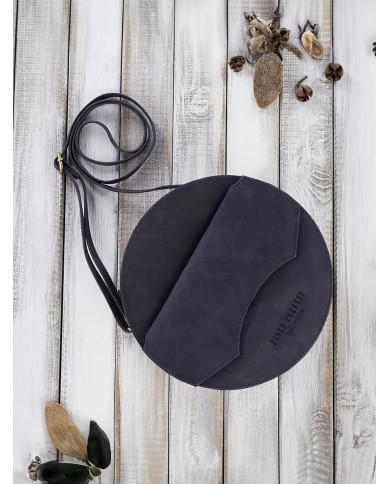 Tamsiai mėlyna sendintos odos rankinė