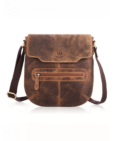 Ruda sendintos odos rankinė per petį