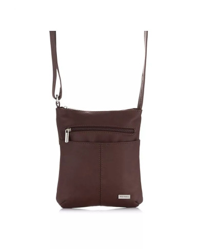 Ruda kompaktiška odinė rankinė