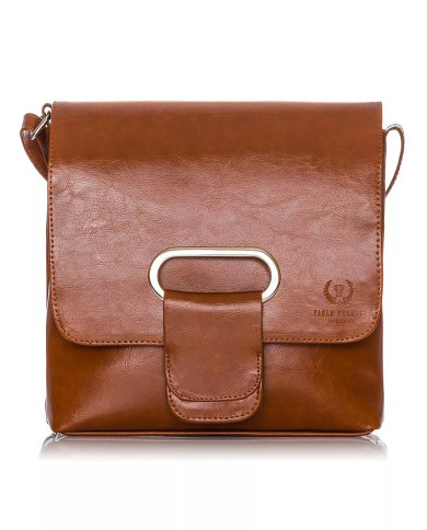 Šviesiai ruda klasikinė odinė rankinė