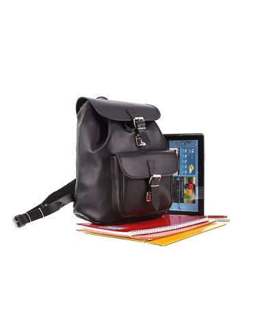 Juoda didelė odinė kuprinė VOOC Vintage