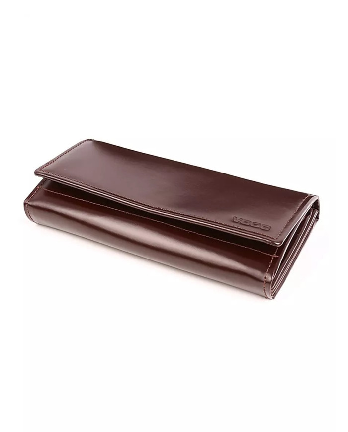 Didelė ruda moteriška odinė piniginė su daugybe skyrių